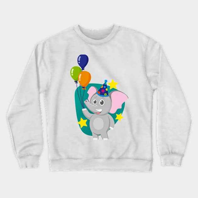 Elephant, Crewneck Sweatshirt by Grazia